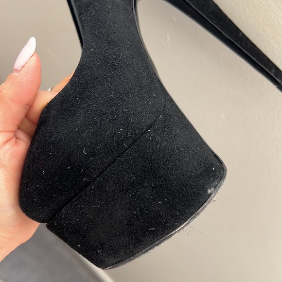 🖤 Giuseppe Zanotti Black Suede Debra Bow Platform Pumps Size 35 - Picture 9 of 14